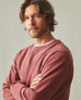 Men's Vintage Washed Relaxed French Terry Crew - Russet Brown